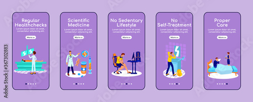 Healthy lifestyle onboarding mobile app screen flat vector template