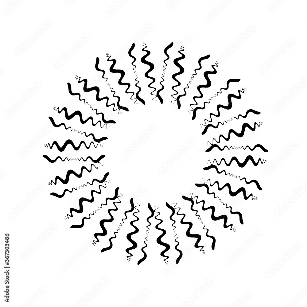Fototapeta premium Radial speed Lines in Circle Form for comic books . Explosion background . Vector Illustration .Technology round Logo . Circular Design element . Abstract Geometric shape . Sunburst .