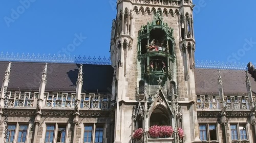 Doll dance on the Cathedral at Marienplatz the most famous tourist place in Munich Germany