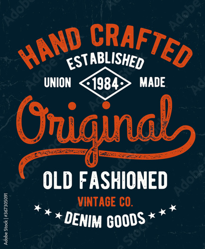 Vintage denim typography for t shirt and other uses.