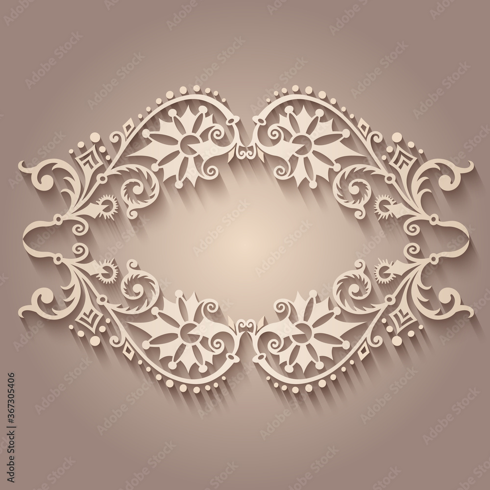 Fototapeta premium Vector abstract ornamental nature vintage frame.