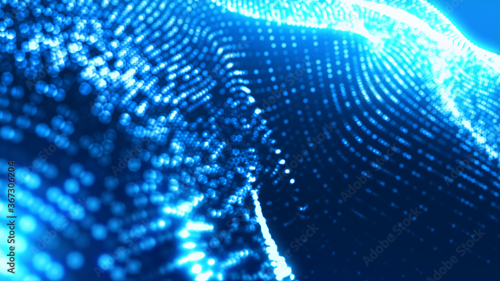 Dot blue wave light screen gradient texture background. Abstract ai technology big data digital background. 3d rendering. Dot blue wave light screen gradient texture background. Abstract ai technology big data digital background. 3d rendering.