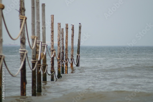 Pfähle in der Nordsee