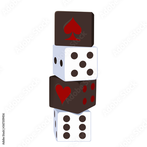 White and black dice clipart vector
