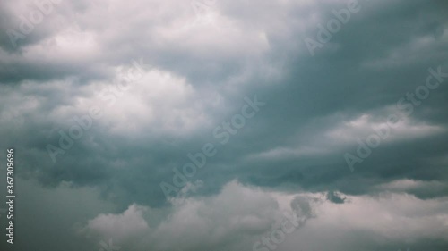 Clouds gathering before the storm. 4k concept of cloudy, rainy sky