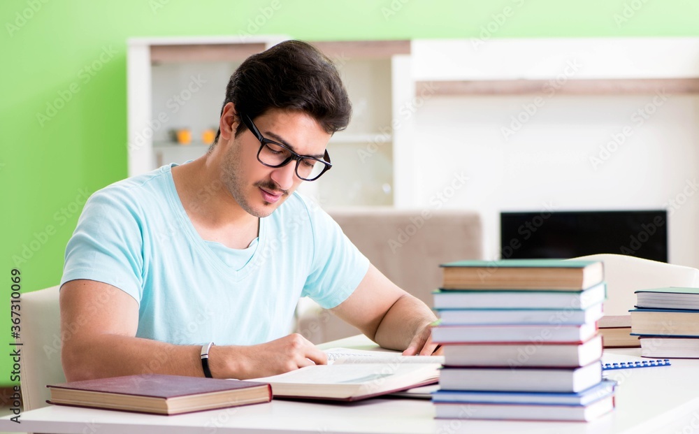 Student preparing for university exams at home Student preparing for university exams at home