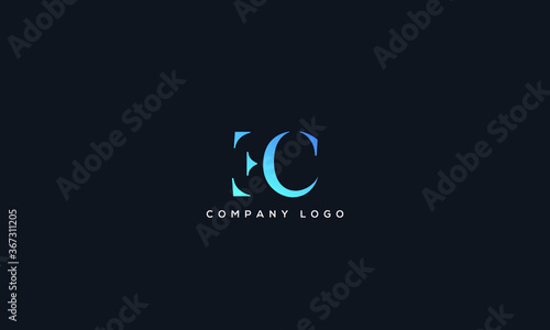 Abstract unique modern alphabet letter icon logo EC