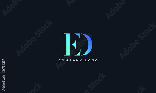Abstract unique modern alphabet letter icon logo ED
