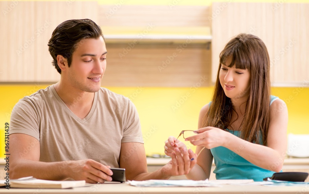Young family struggling with personal finance Young family struggling with personal finance