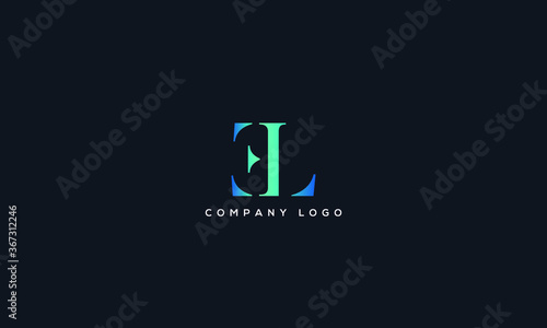 Abstract unique modern alphabet letter icon logo EL