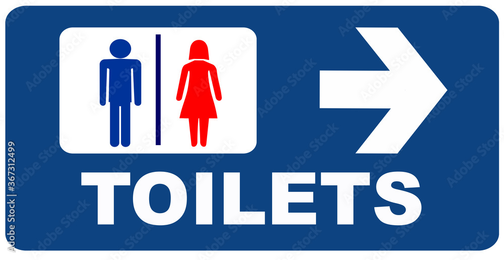 A sign that indicates the restrooms. Toilets. A sign that indicates the restrooms. Toilets.