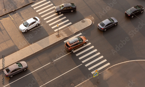 Pedestrian crossing. View from above