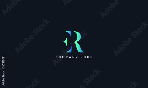 Φωτογραφία Abstract unique modern alphabet letter icon logo ER