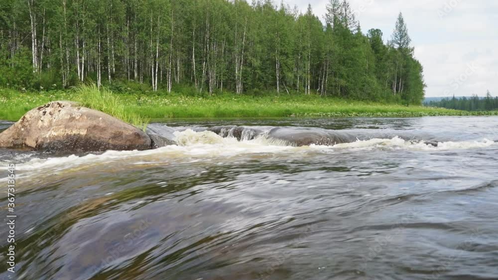Rapid mountain river with rifts. Slow Motion Rapid mountain river with rifts. Slow Motion