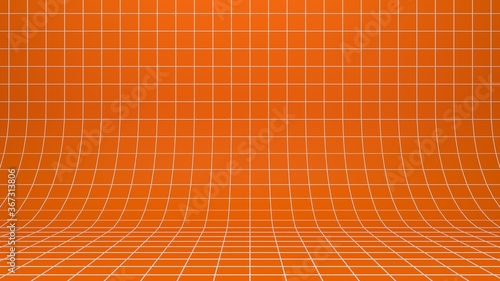 Wallpaper Mural 3d render orange floor in a white check Torontodigital.ca