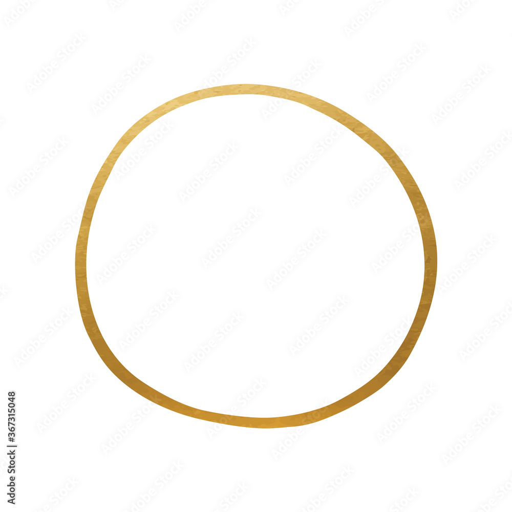 Hand Drawn Circle Shape - Golden Circle Line Element Hand Drawn Circle Shape - Golden Circle Line Element