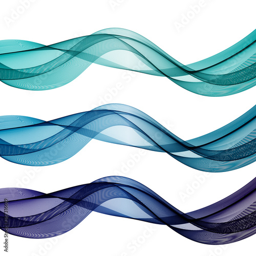 Печать
three blue waves abstract vector design element