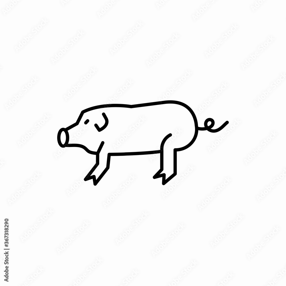 Outline pig icon.Pig vector illustration. Symbol for web and mobile Outline pig icon.Pig vector illustration. Symbol for web and mobile