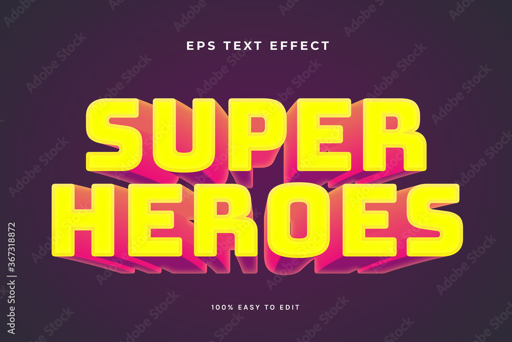 Super heroes red yellow text effect Super heroes red yellow text effect