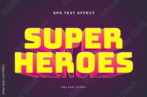 Super heroes red yellow text effect
