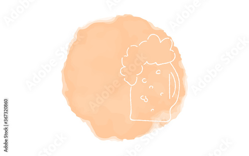 アナログ手書き風のゆるいタッチのアイコン：ビール