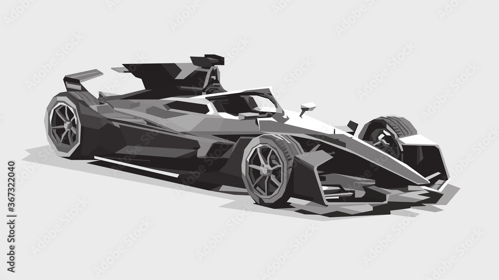 Vector of sports car in monochrome style Vector of sports car in monochrome style