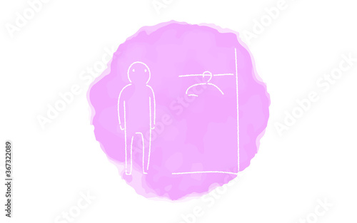 アナログ手書き風のゆるいタッチのアイコン：男子更衣室