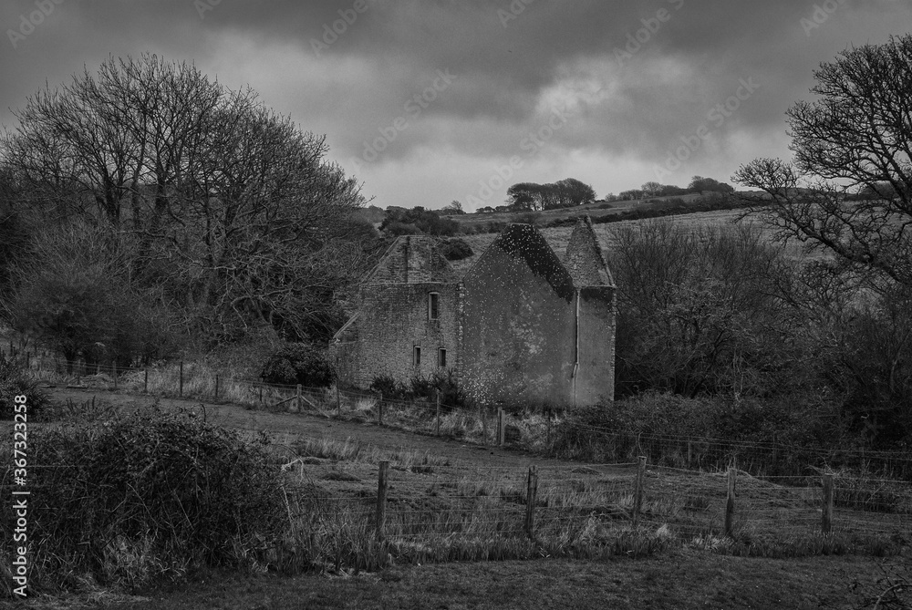 Abandonded buildings in the ghost village of Tyneham in Dorset, UK Abandonded buildings in the ghost village of Tyneham in Dorset, UK