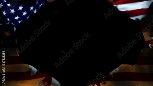 Wallpaper Mural 3D animation of United States of America Flag being Ripped Torontodigital.ca