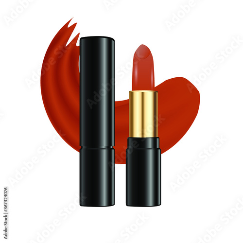 Lipsticks isolated on white background. 3D vector
