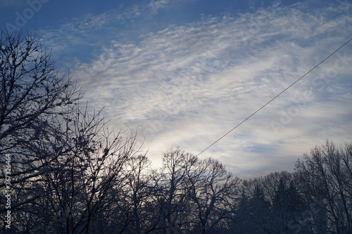 clouds over the sky in winter