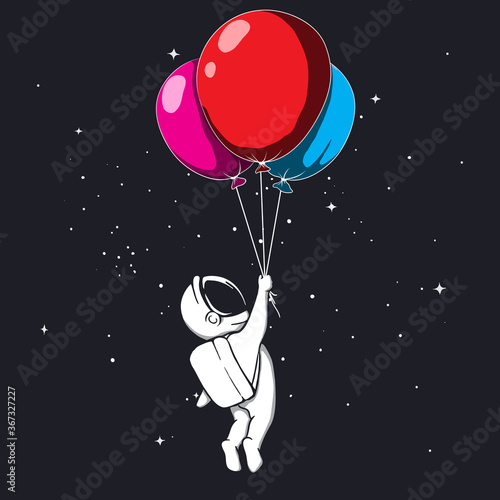 Astronaut keeps balloons to space