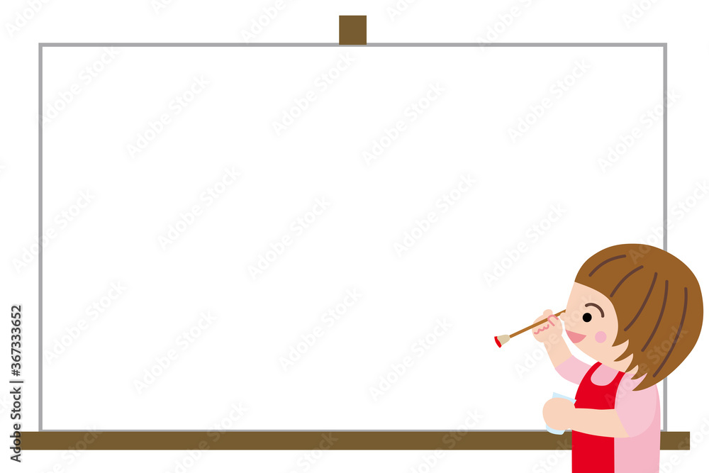 絵を描く子供のフレーム