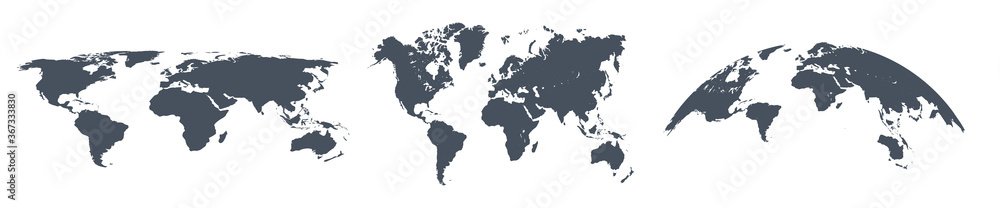 Fototapeta Set blue World Map under different guises - stock vector