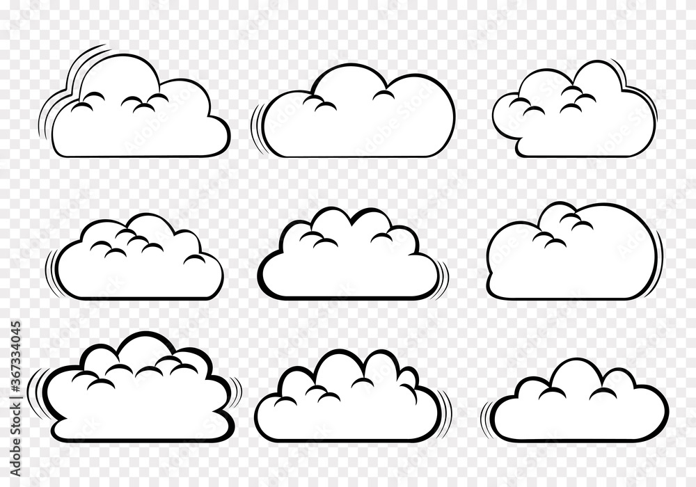 Naklejka Set of clouds icon,Vector illustration