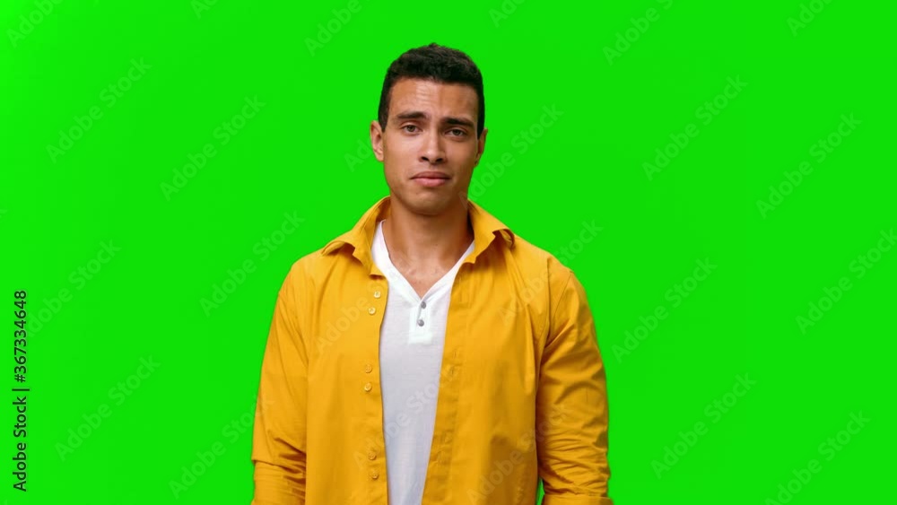 American man makes dislike gesture. Alpha channel American man makes dislike gesture. Alpha channel