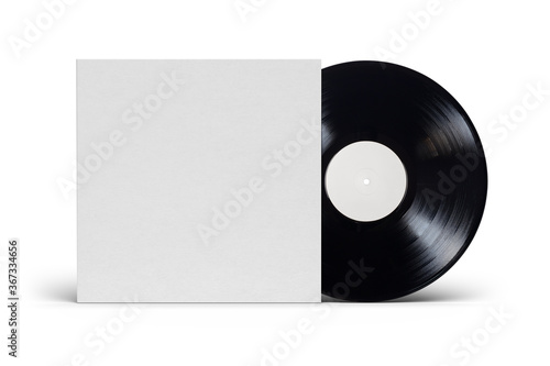 Bilde på lerret 12-inch vinyl LP record in cardboard cover on white background.