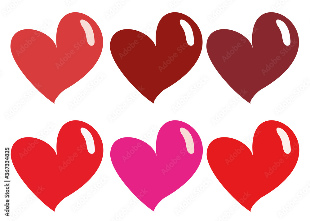 Hearts in a set for decoration. Hearts in a set for decoration.