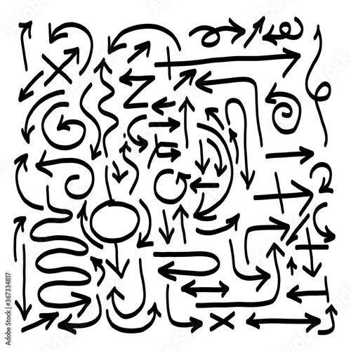 set of handrawn arrow for creative design element