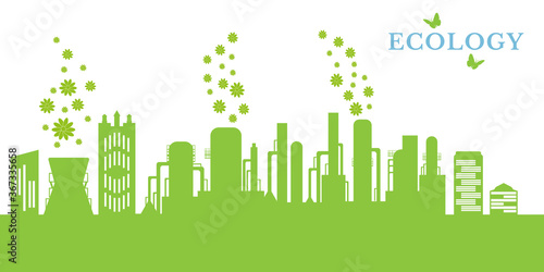 Environmentally friendly production without harmful emissions into the environment. Concept of environment conservation.