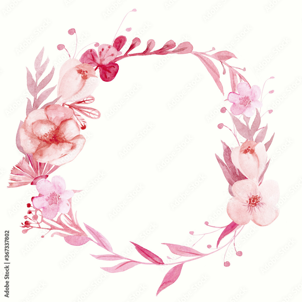 Pink Round Wreath