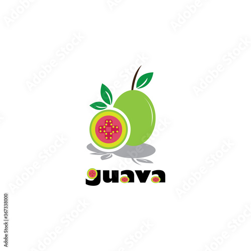 guava fresh fruit logo. vector icon design template