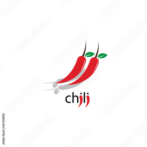 chili fresh fruit logo. vector icon design template