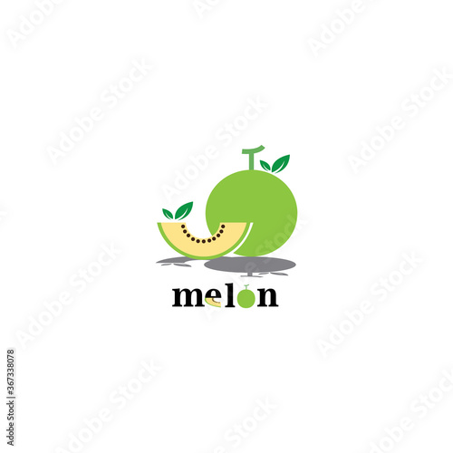 melon fresh fruit logo. vector icon design template