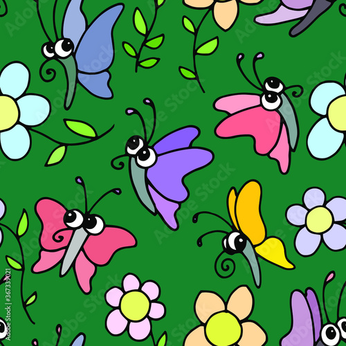 seamless pattern with butterfly
