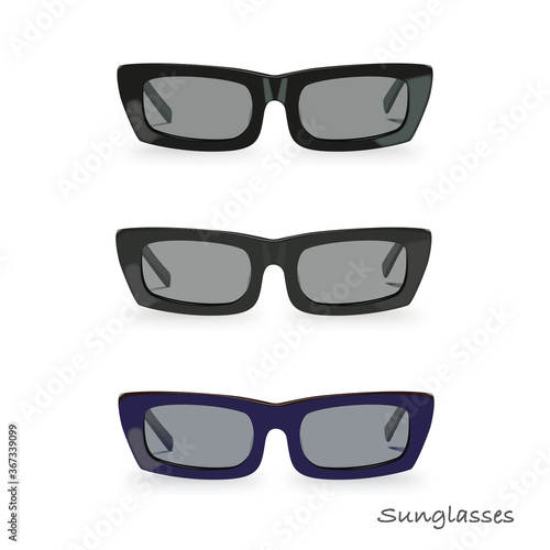 Sunglasses, rectangle sunglasses, fashionable sunglasses, sunglasses vector, black sunglasses