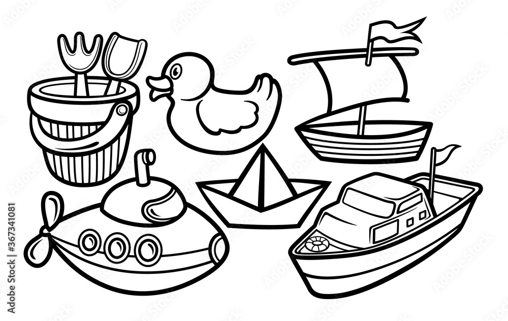 Cartoon doodles hand drawn kids toys illustration. Cartoon doodles hand drawn kids toys illustration.