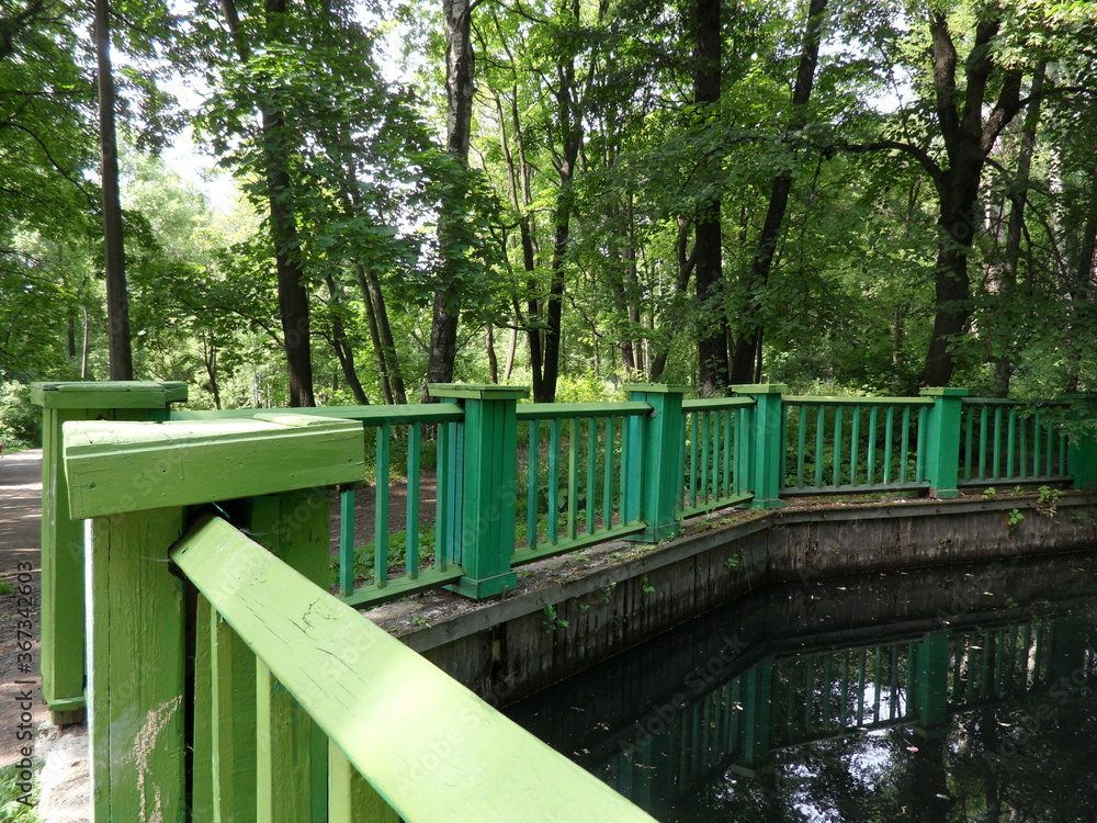wooden bridge in the park wooden bridge in the park
