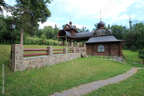 Savvino-Storozhevsky Monastery (Storozhi monastery of St. Savva) is  Russian Orthodox monastery dedicated to feast of Nativity of Theotokos. Summer day. Zvenigorod, Moscow Oblast, Russia photo