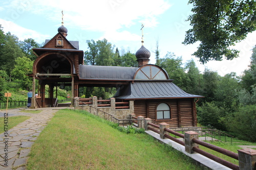 Savvino-Storozhevsky Monastery (Storozhi monastery of St. Savva) is  Russian Orthodox monastery dedicated to feast of Nativity of Theotokos. Summer day. Zvenigorod, Moscow Oblast, Russia photo